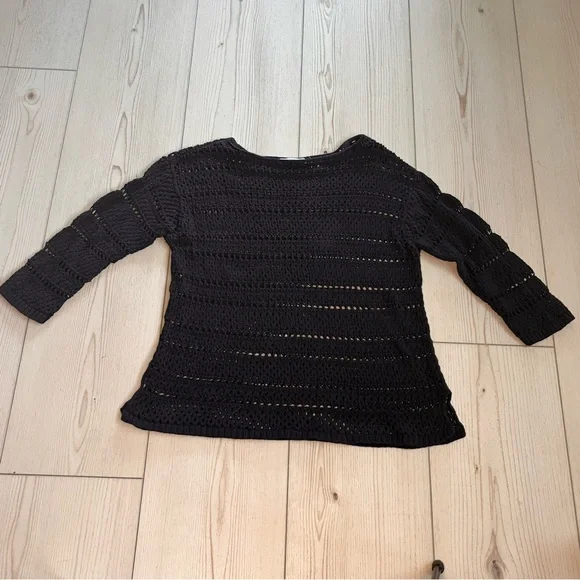 Eight Eight Eight Charcoal Crochet Top - Picture 3 of 3